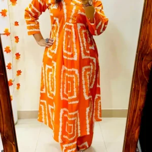 RK JAI Women Viscose Rayon Ethnic Top Palazzo Set