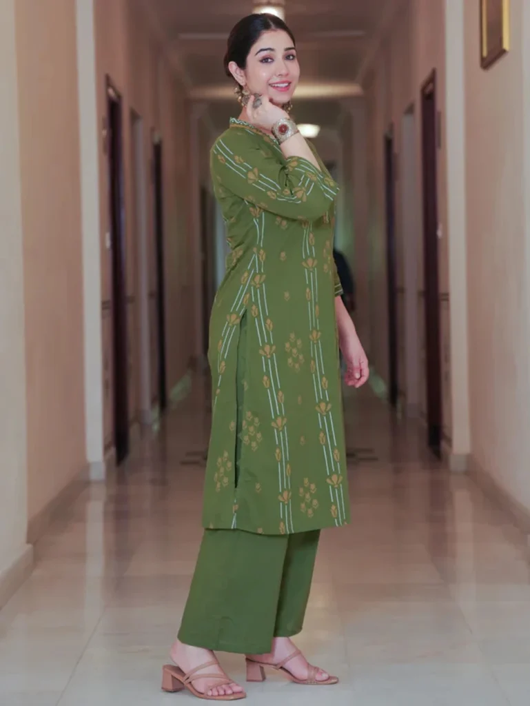 RK JAI Women Cotton Rayon Kurta Pant Set
