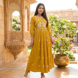 RK JAI Women Viscose Rayon Ethnic Top Palazzo Set